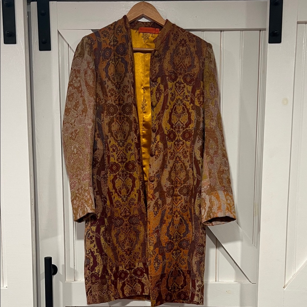 Gold Patterned Long Coat